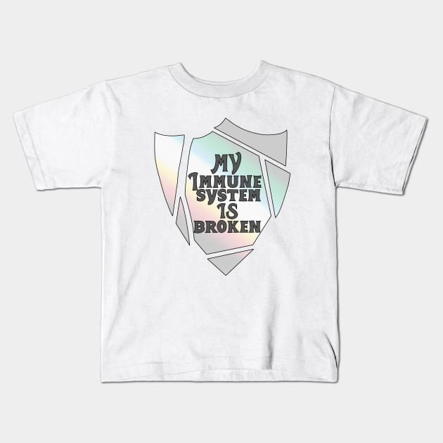 Broken immune system (disability pride flag) Kids T-Shirt by Becky-Marie